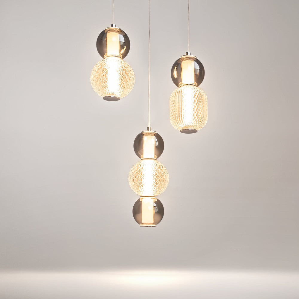 Drop Pendant Lamp With Chrome Styling - Three Lights-Maytoni-South Charlotte Fine Lighting