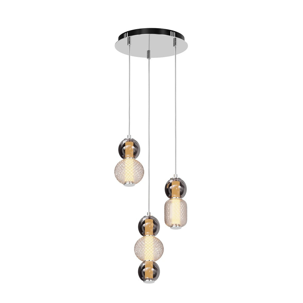 Drop Pendant Lamp With Chrome Styling - Three Lights-Maytoni-South Charlotte Fine Lighting