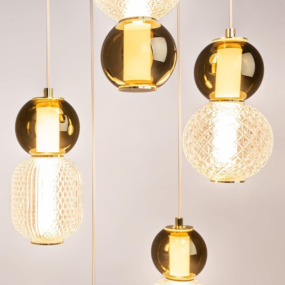 Drop Pendant Lamp With Gold Styling - Five Lights-Maytoni-South Charlotte Fine Lighting