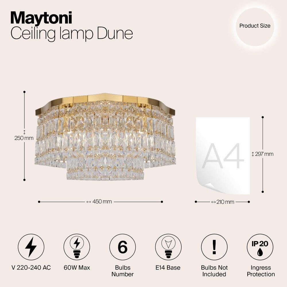 Dune Chandelier With Gold Styling-Maytoni-South Charlotte Fine Lighting