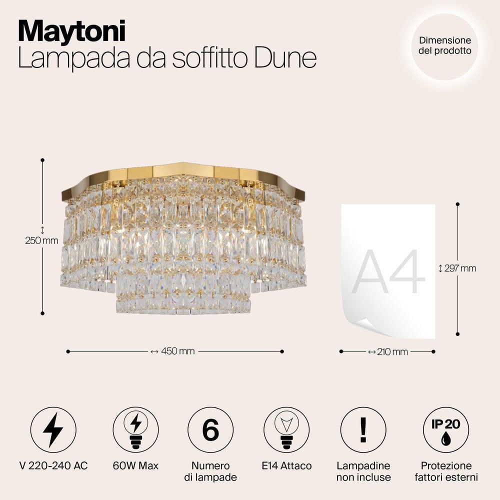 Dune Chandelier With Gold Styling-Maytoni-South Charlotte Fine Lighting