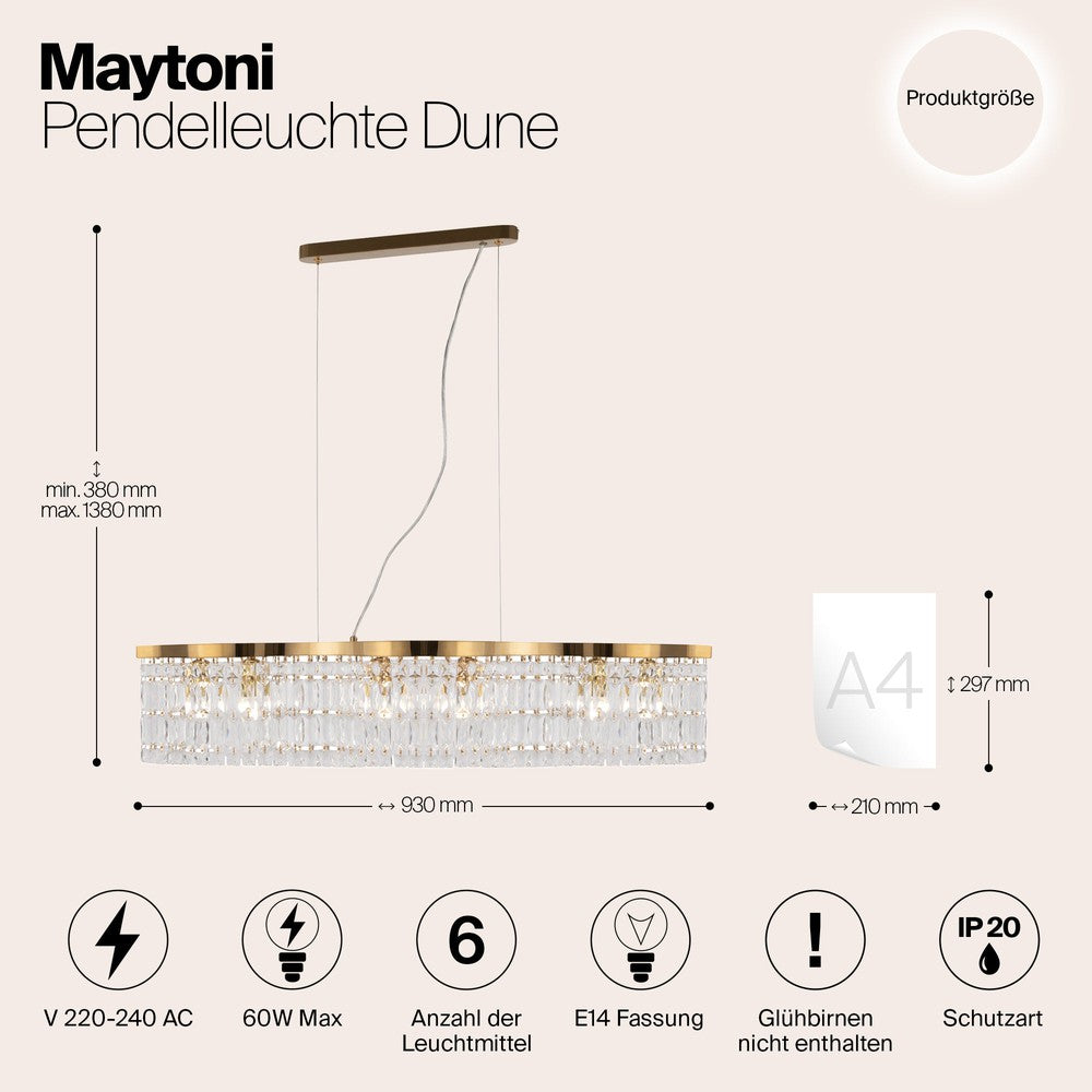 Dune Linear Chandelier With Gold Styling-Maytoni-South Charlotte Fine Lighting