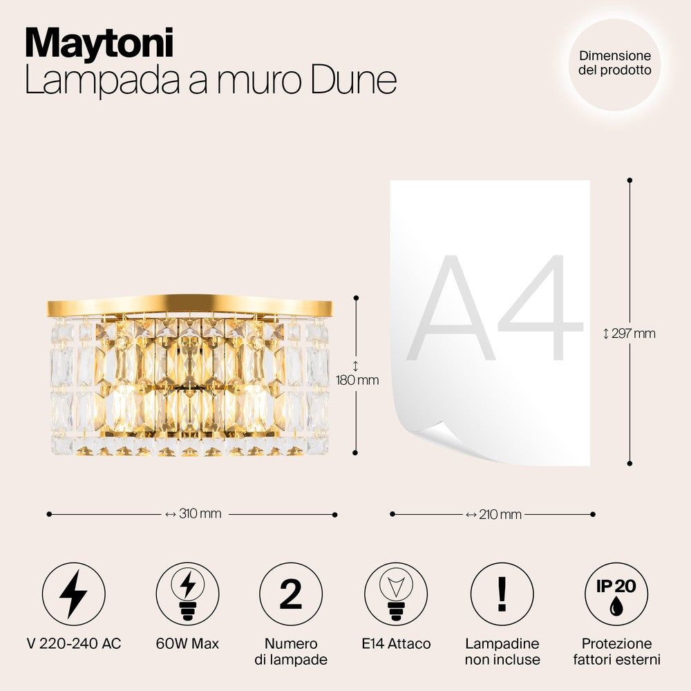 Dune Wall Lamp With Gold Styling-Maytoni-South Charlotte Fine Lighting