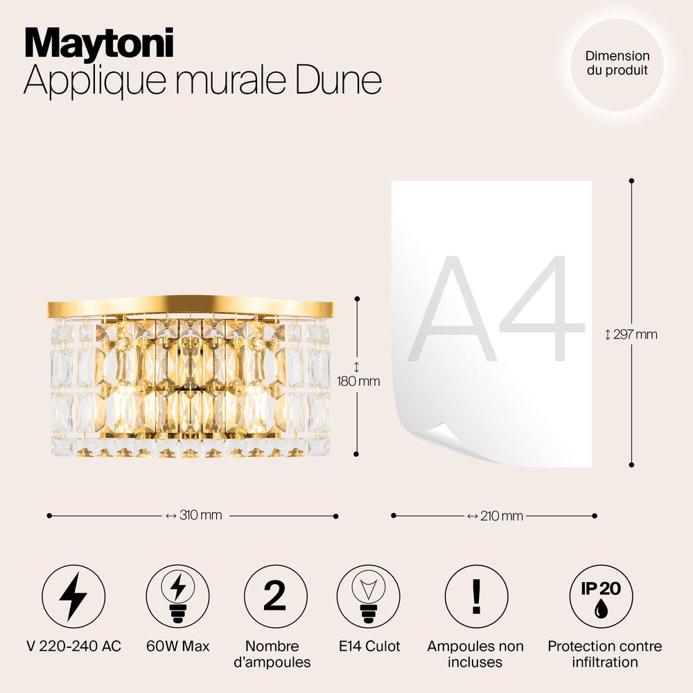 Dune Wall Lamp With Gold Styling-Maytoni-South Charlotte Fine Lighting