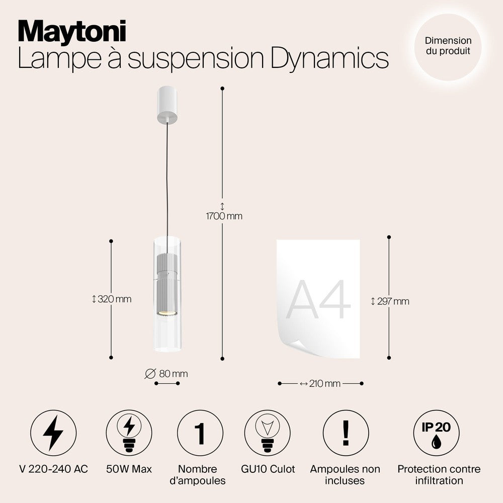 Dynamics Pendant Lamp In White-Maytoni-South Charlotte Fine Lighting