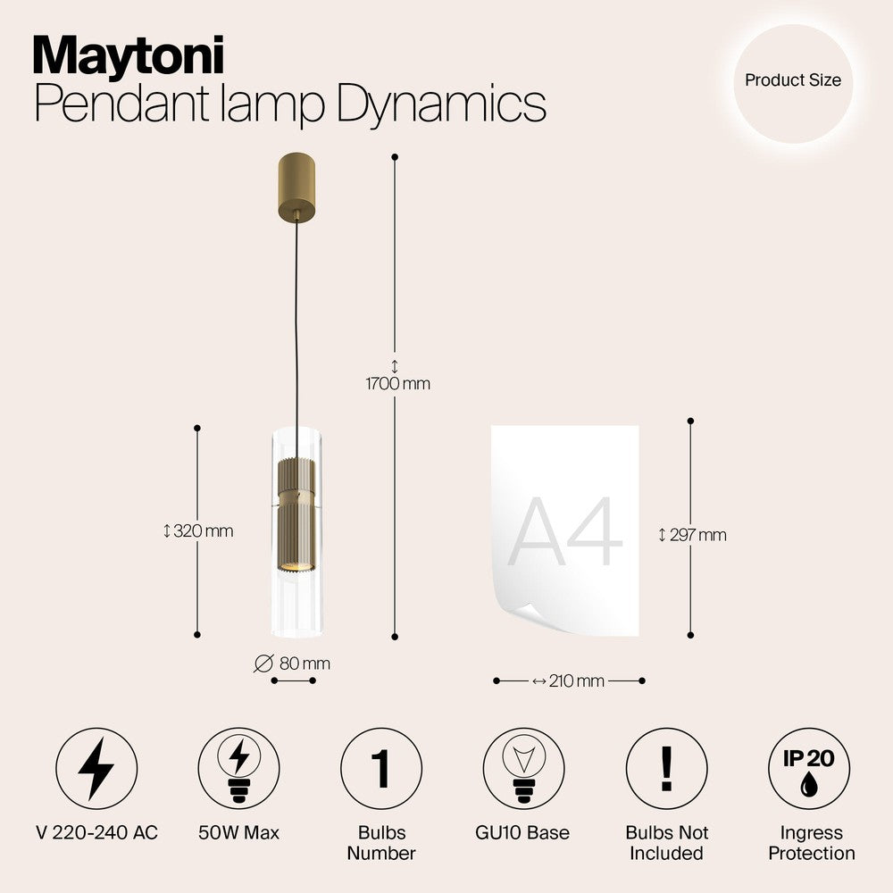 Dynamics Pendant Lamp With Gold Styling-Maytoni-South Charlotte Fine Lighting