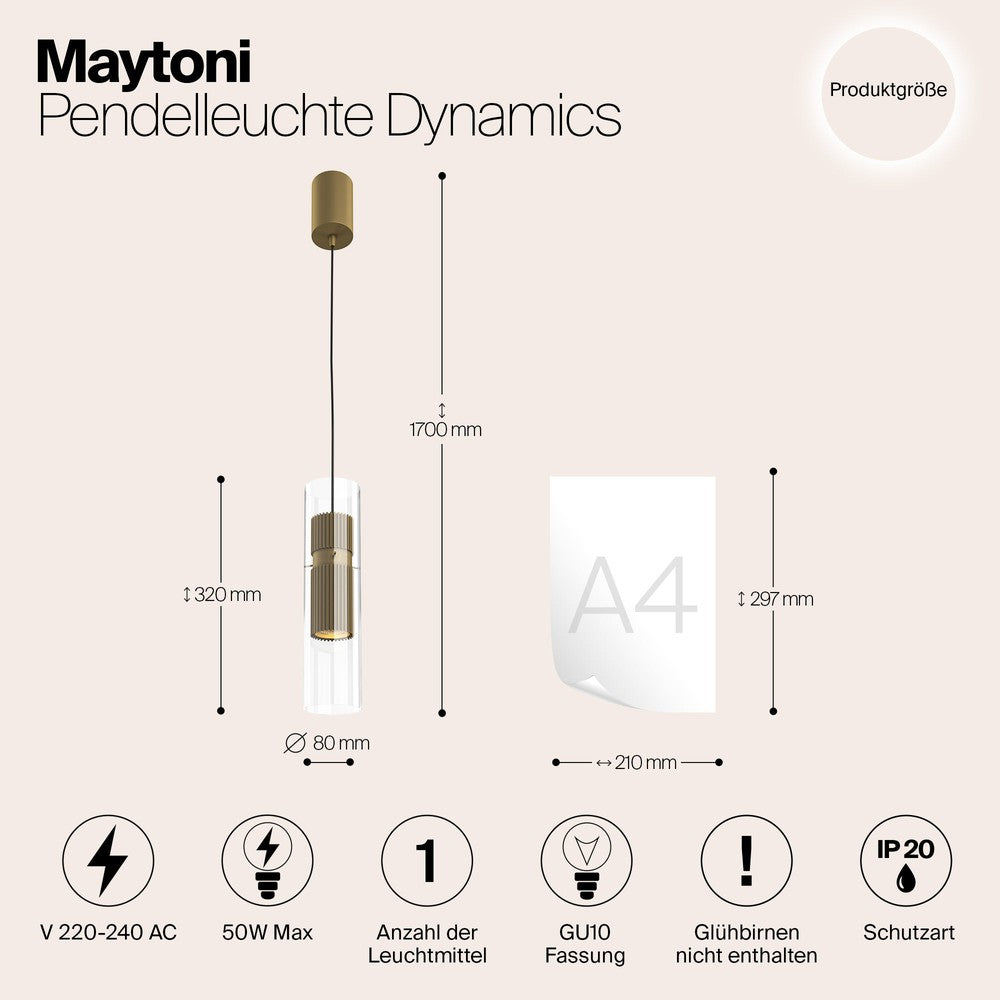 Dynamics Pendant Lamp With Gold Styling