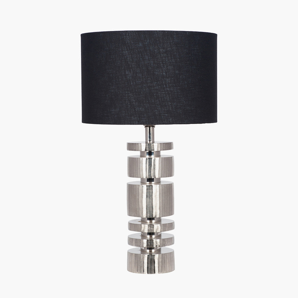 Elon table lamp with optional cylinder shade, shown here in black