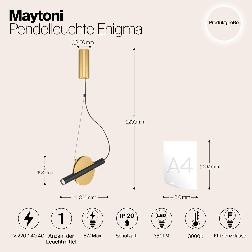 Enigma Pendant Lamp With Brass Styling-Maytoni-South Charlotte Fine Lighting