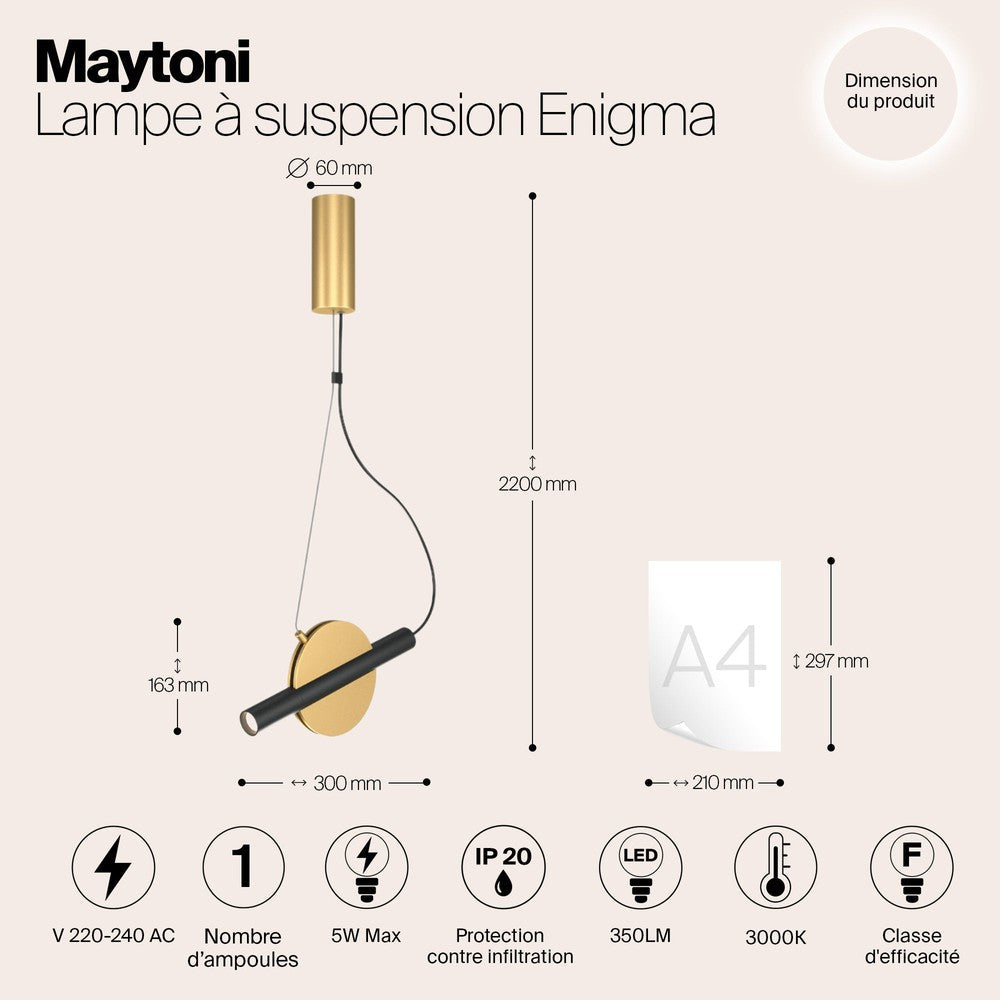 Enigma Pendant Lamp With Brass Styling-Maytoni-South Charlotte Fine Lighting