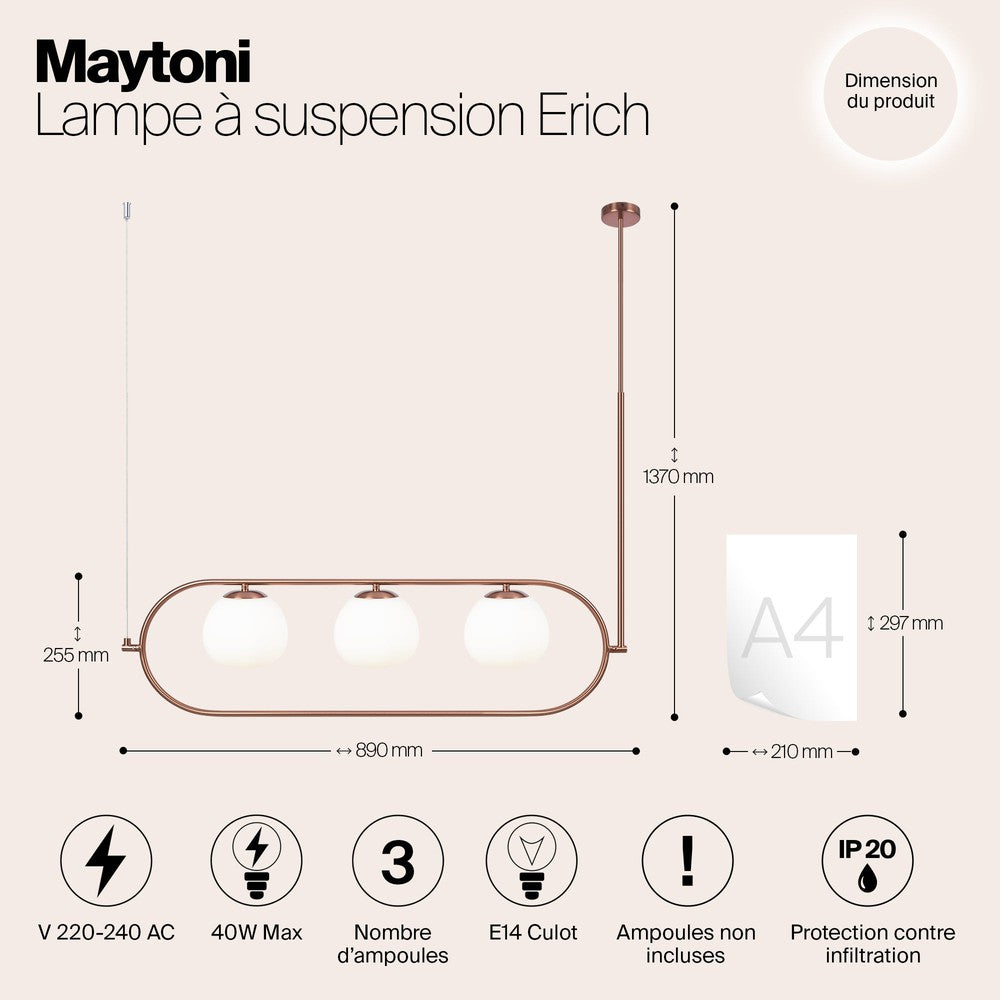 Erich Lozenge Pendant Lamp With Brass Styling-Maytoni-South Charlotte Fine Lighting