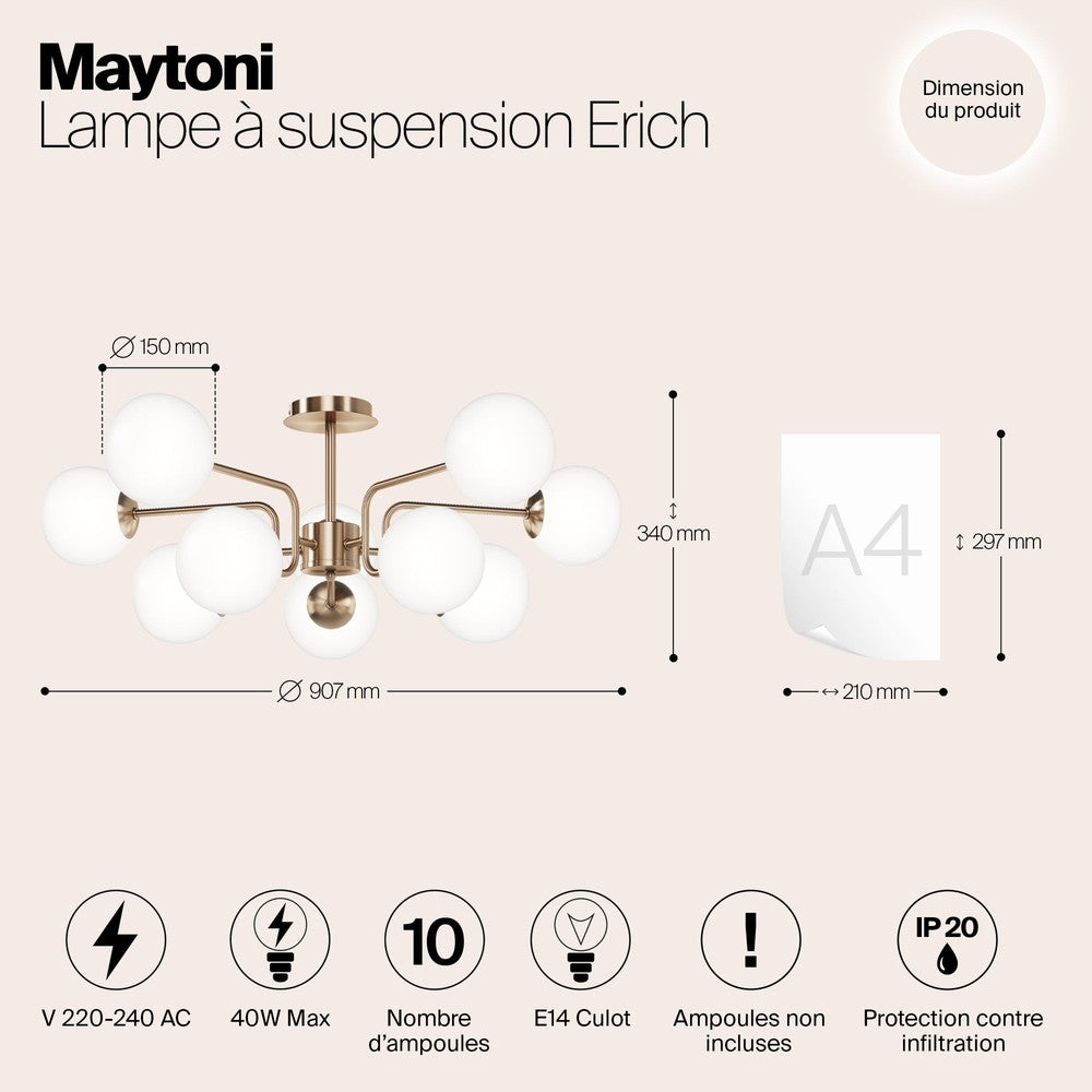 Erich Pendant Lamp Cluster With Brass Styling-Maytoni-South Charlotte Fine Lighting