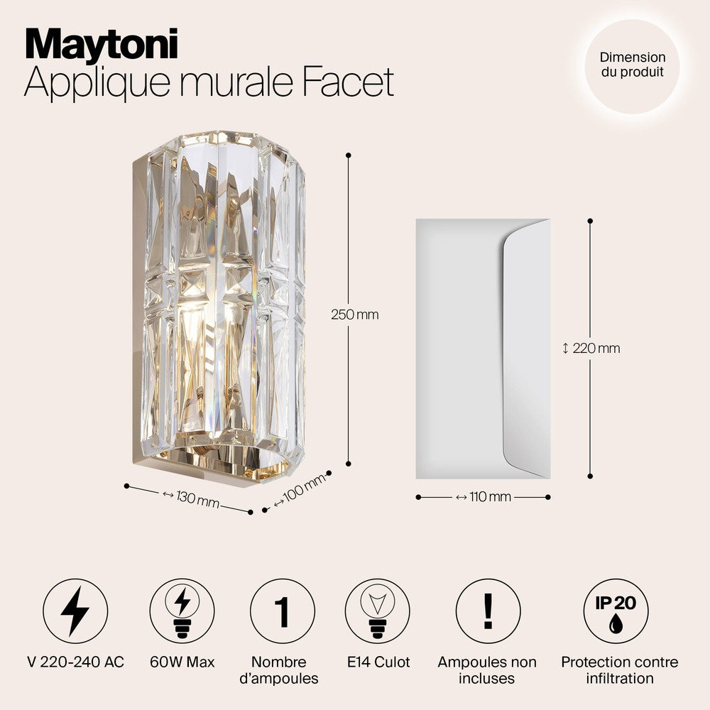 Facet Wall Lamp With Gold Styling-Maytoni-South Charlotte Fine Lighting