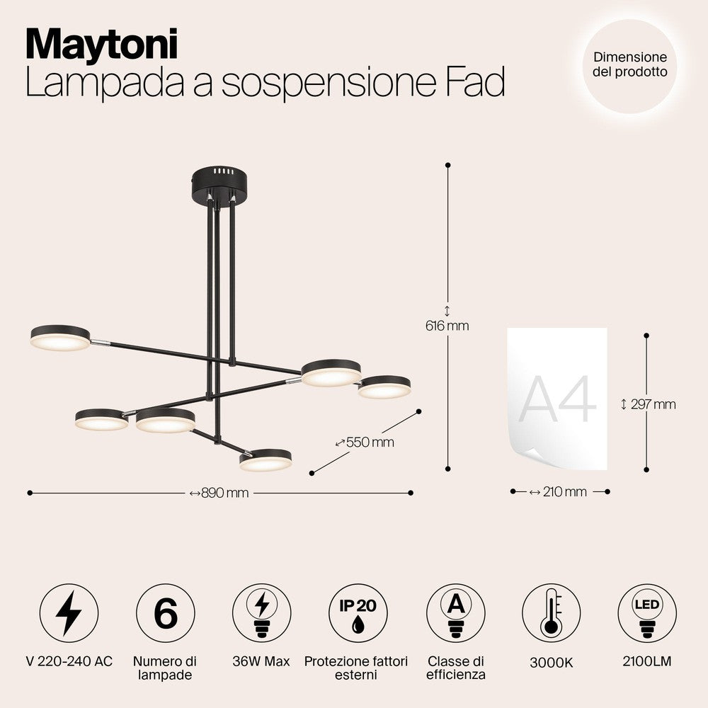 Fad Pendant Lamp In Black-Maytoni-South Charlotte Fine Lighting