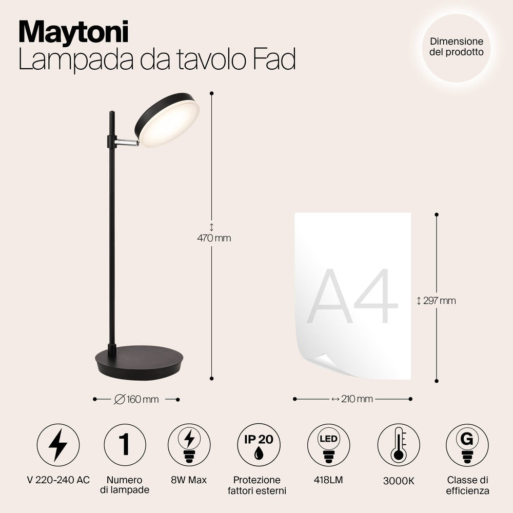 Fad Table Lamp In Black-Maytoni-South Charlotte Fine Lighting