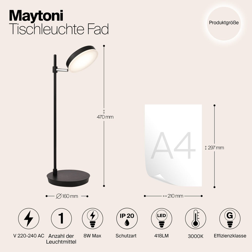 Fad Table Lamp In Black-Maytoni-South Charlotte Fine Lighting