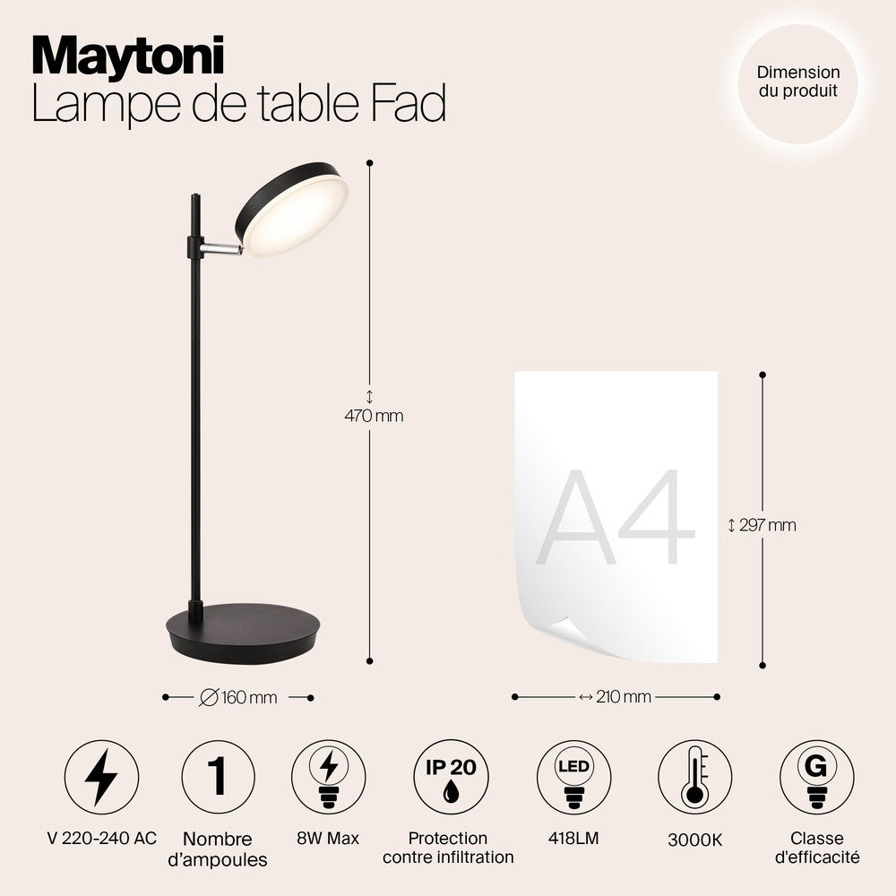 Fad Table Lamp In Black-Maytoni-South Charlotte Fine Lighting