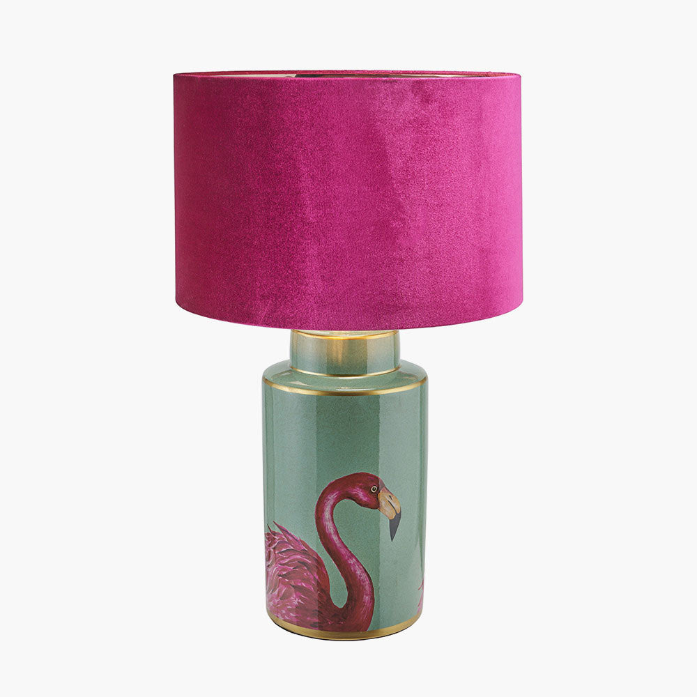 Flamingo table lamp with optional pink lampshade