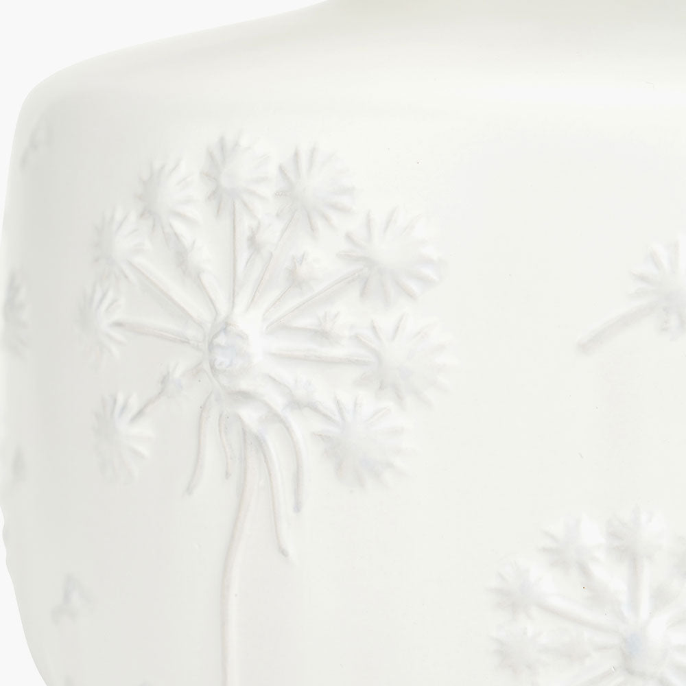 Floral design on Flora White Small Floral Ceramic Table Lamp