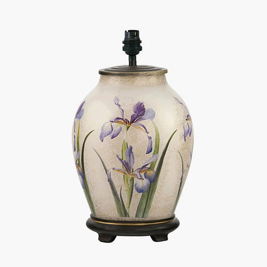 Flower table lamp from Jenny Worrall with purple iris flowers
