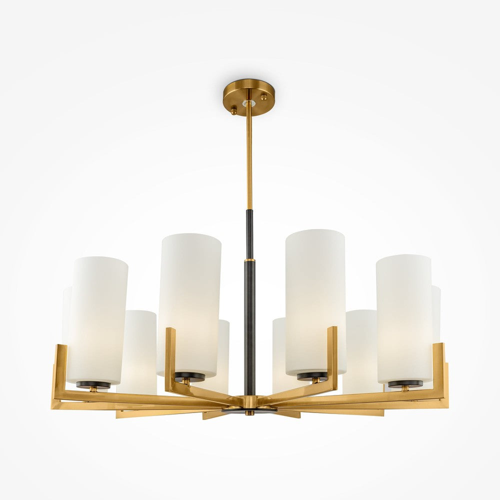 Fortano High Chandelier With Black and brass Styling-Maytoni-South Charlotte Fine Lighting