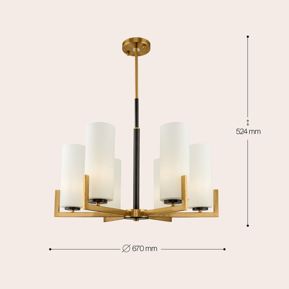 Fortano Low Chandelier With Black and brass Styling-Maytoni-South Charlotte Fine Lighting