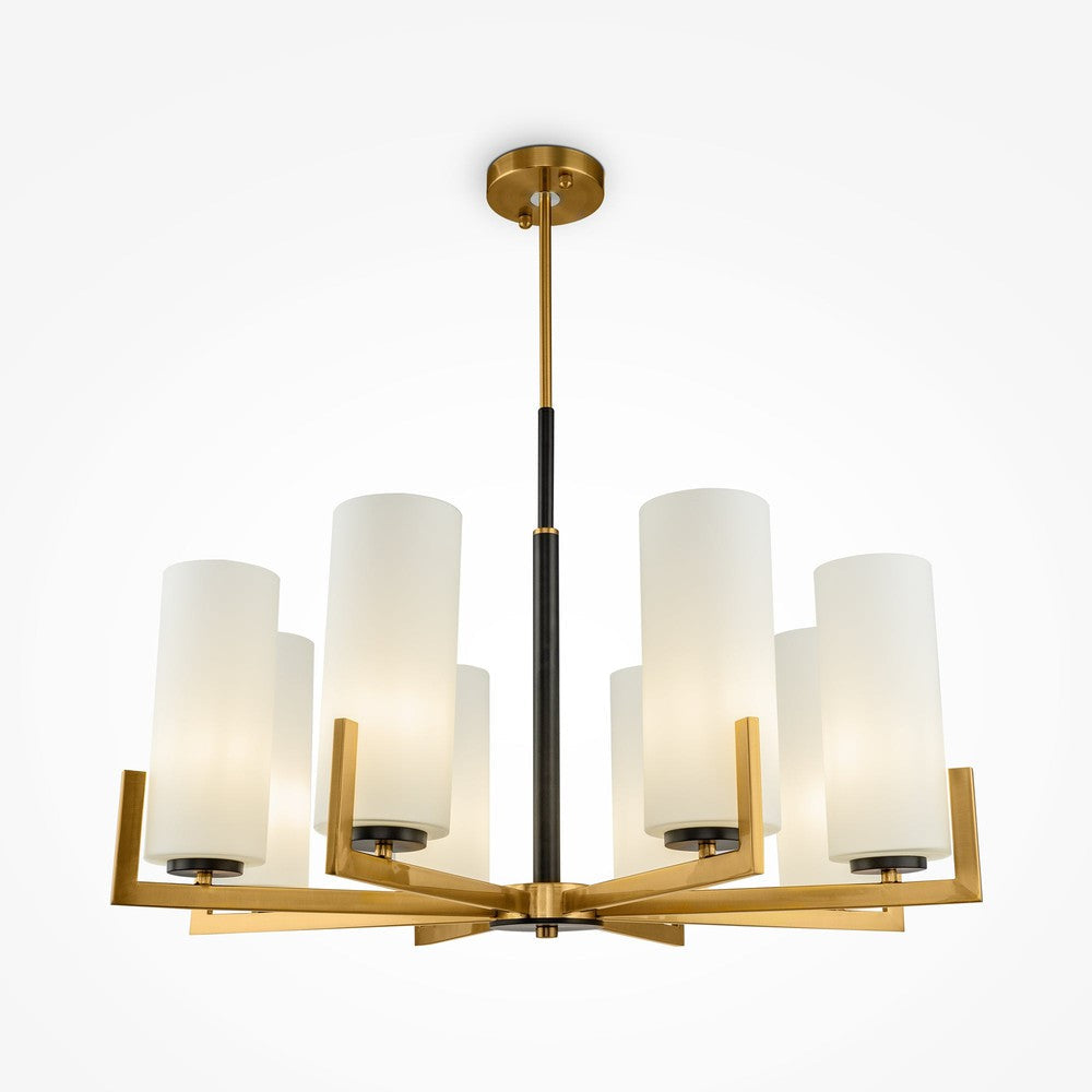 Fortano Mid Chandelier With Black and brass Styling-Maytoni-South Charlotte Fine Lighting