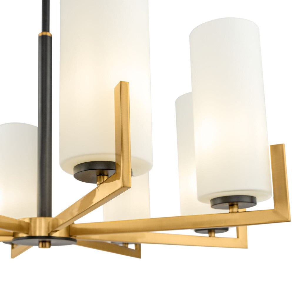 Fortano Mid Chandelier With Black and brass Styling-Maytoni-South Charlotte Fine Lighting