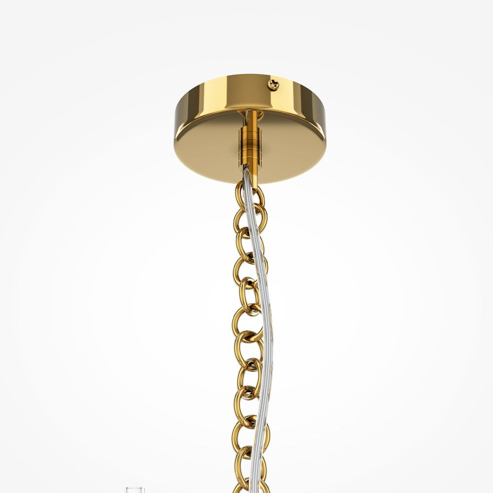 Frame Chandelier With Gold Styling And Glass Spiral-Maytoni-South Charlotte Fine Lighting