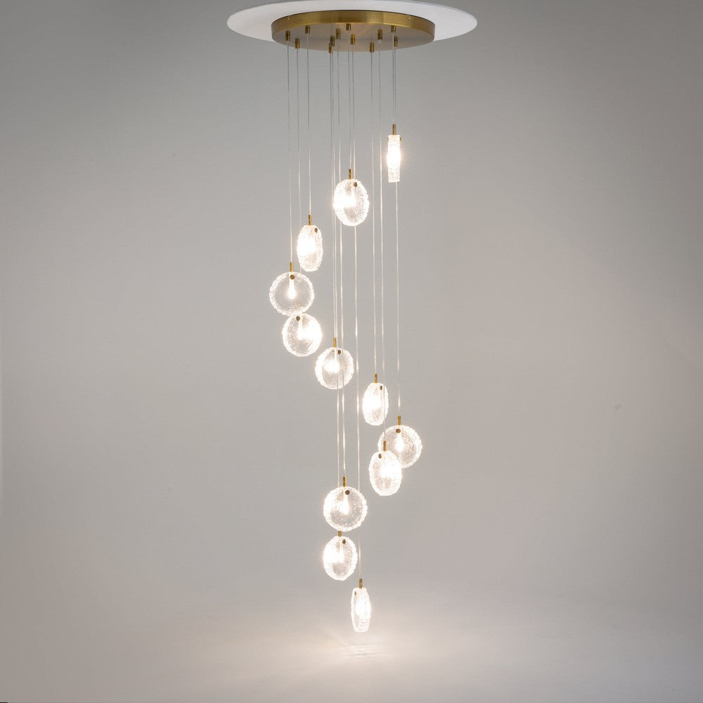 Frozen Pendant Lamp With Brass Styling - Cascade-Maytoni-South Charlotte Fine Lighting