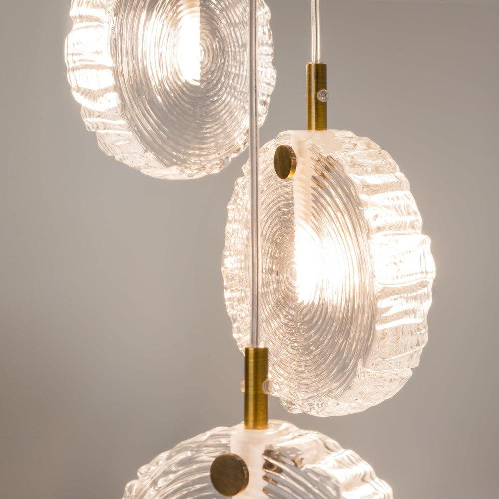 Frozen Pendant Lamp With Brass Styling - Cascade-Maytoni-South Charlotte Fine Lighting