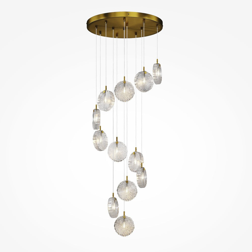 Frozen Pendant Lamp With Brass Styling - Cascade-Maytoni-South Charlotte Fine Lighting