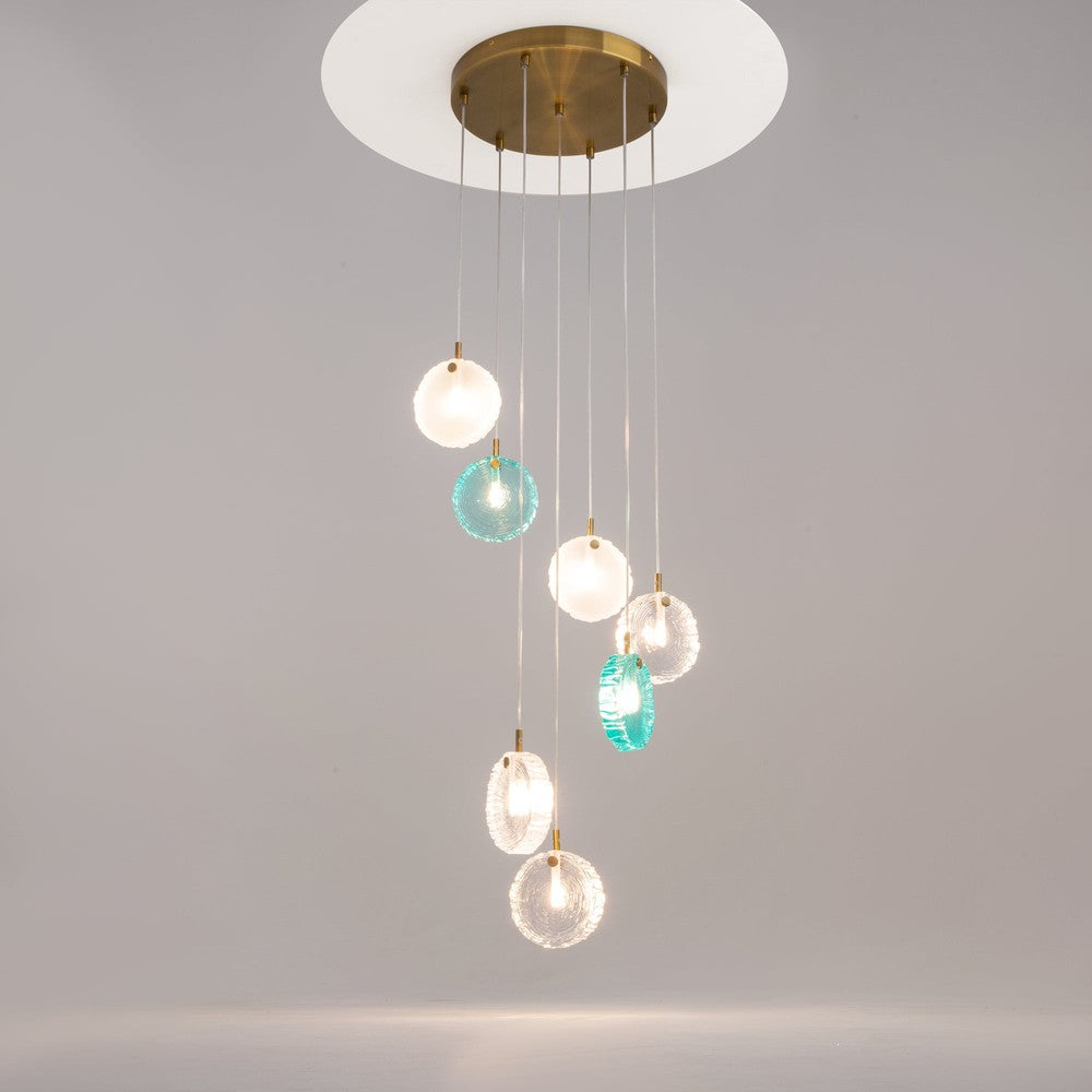 Frozen Pendant Lamp With Brass Styling - Seven Lights-Maytoni-South Charlotte Fine Lighting