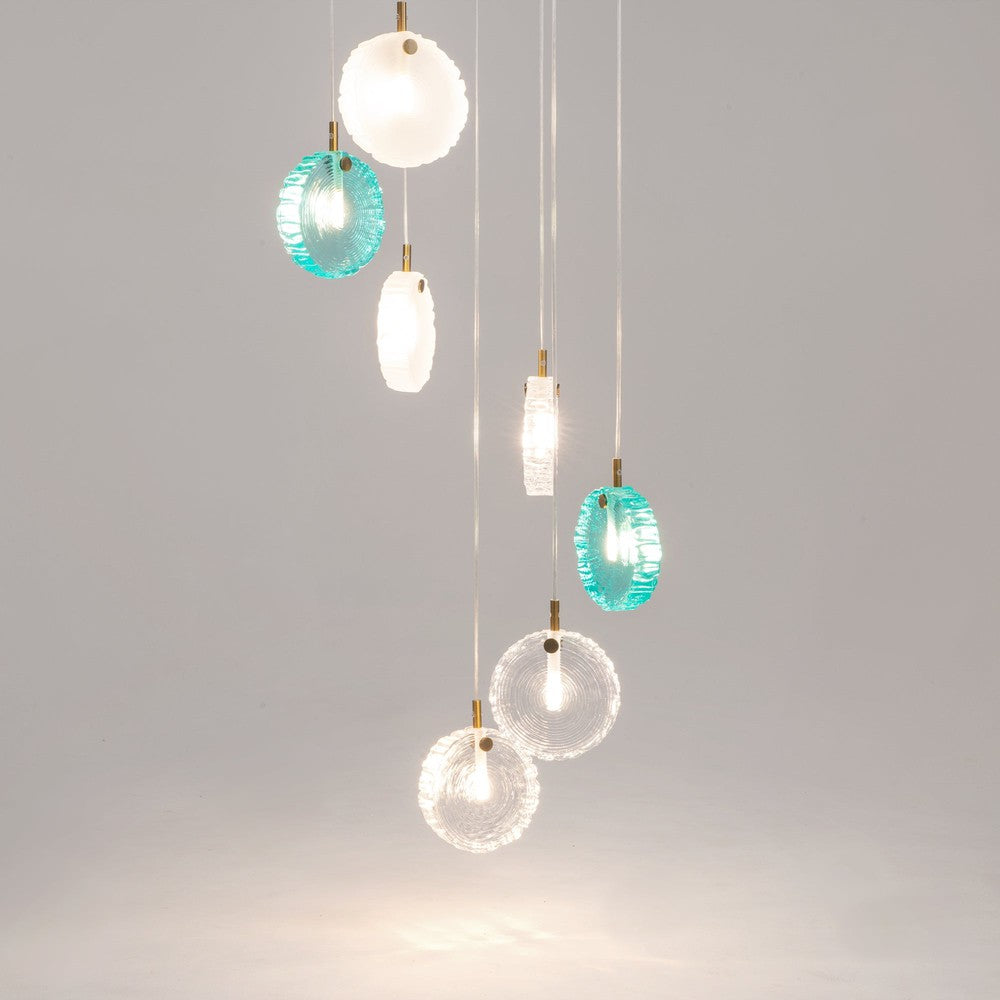 Frozen Pendant Lamp With Brass Styling - Seven Lights-Maytoni-South Charlotte Fine Lighting