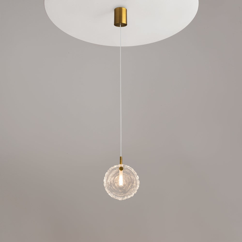 Frozen Pendant Lamp With Brass Styling - Single Light-Maytoni-South Charlotte Fine Lighting