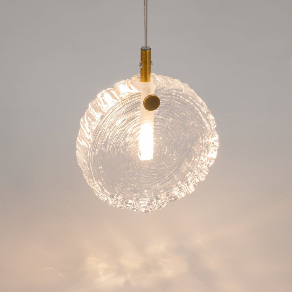 Frozen Pendant Lamp With Brass Styling - Single Light-Maytoni-South Charlotte Fine Lighting