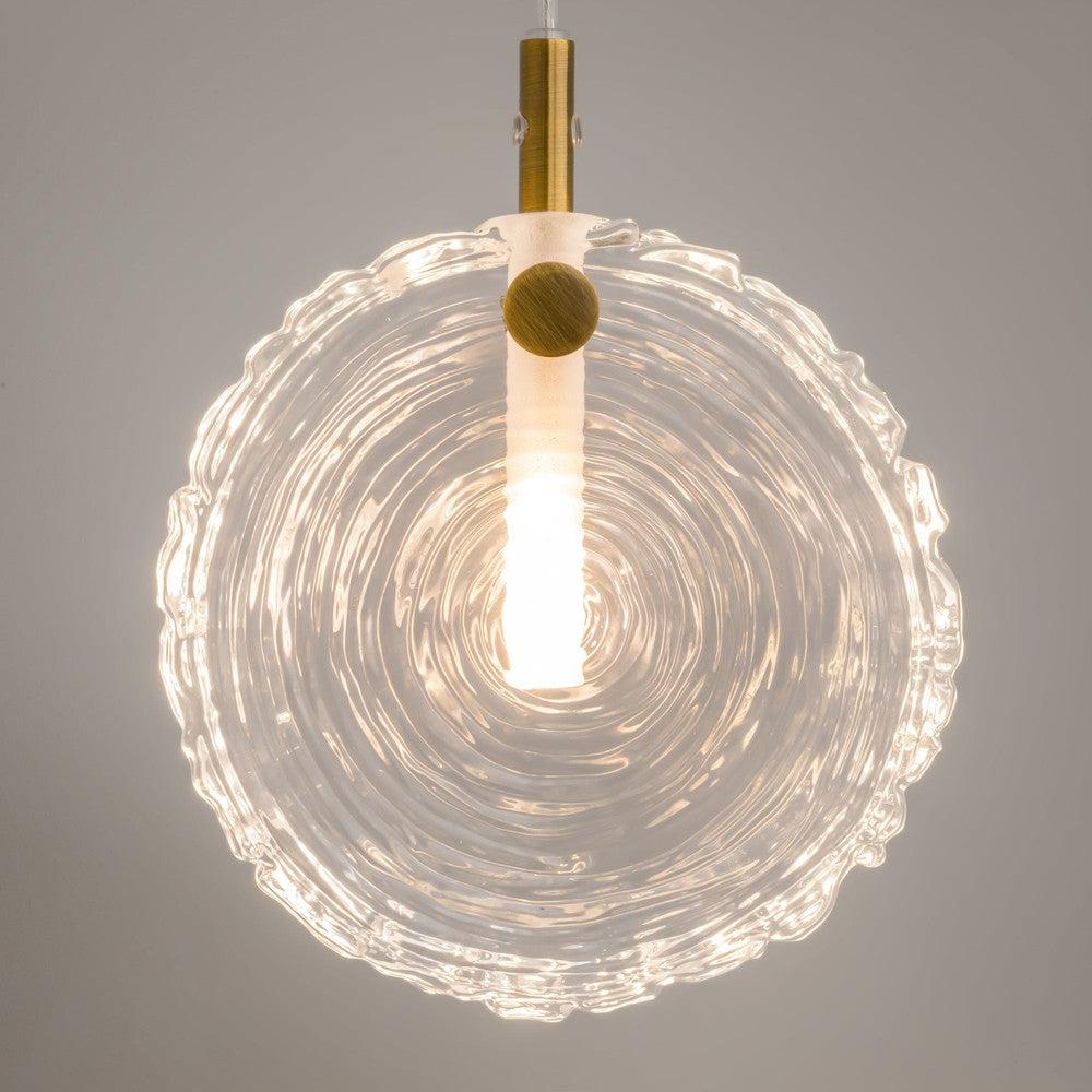 Frozen Pendant Lamp With Brass Styling - Single Light-Maytoni-South Charlotte Fine Lighting