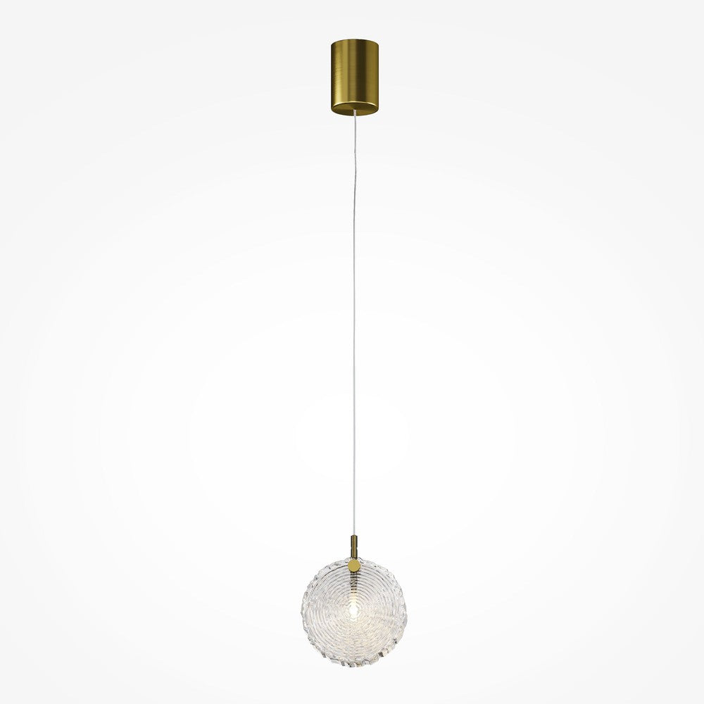 Frozen Pendant Lamp With Brass Styling - Single Light-Maytoni-South Charlotte Fine Lighting