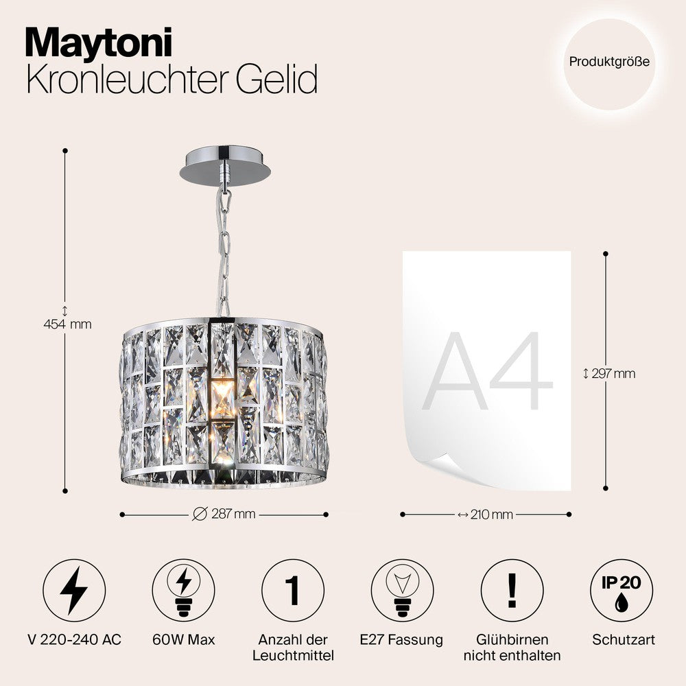 Gelid Chandelier With Chrome Styling-Maytoni-South Charlotte Fine Lighting