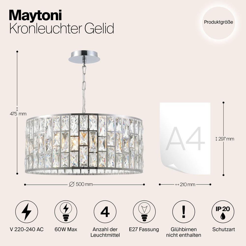 Gelid Wide Chandelier With Chrome Styling-Maytoni-South Charlotte Fine Lighting