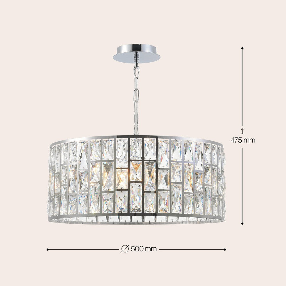 Gelid Wide Chandelier With Chrome Styling-Maytoni-South Charlotte Fine Lighting