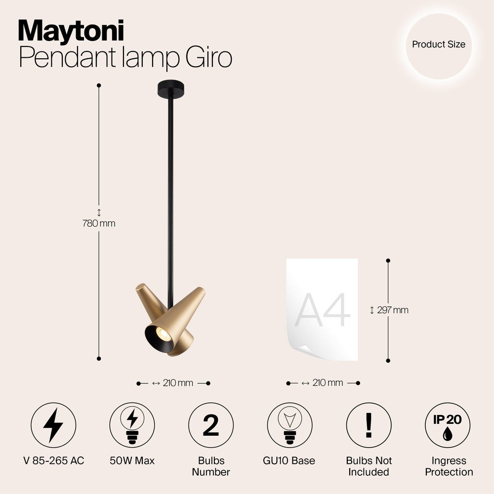 Giro Pendant Lamp With Brass Styling-Maytoni-South Charlotte Fine Lighting