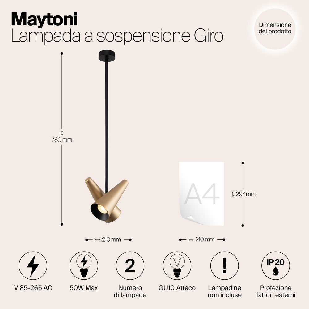 Giro Pendant Lamp With Brass Styling-Maytoni-South Charlotte Fine Lighting