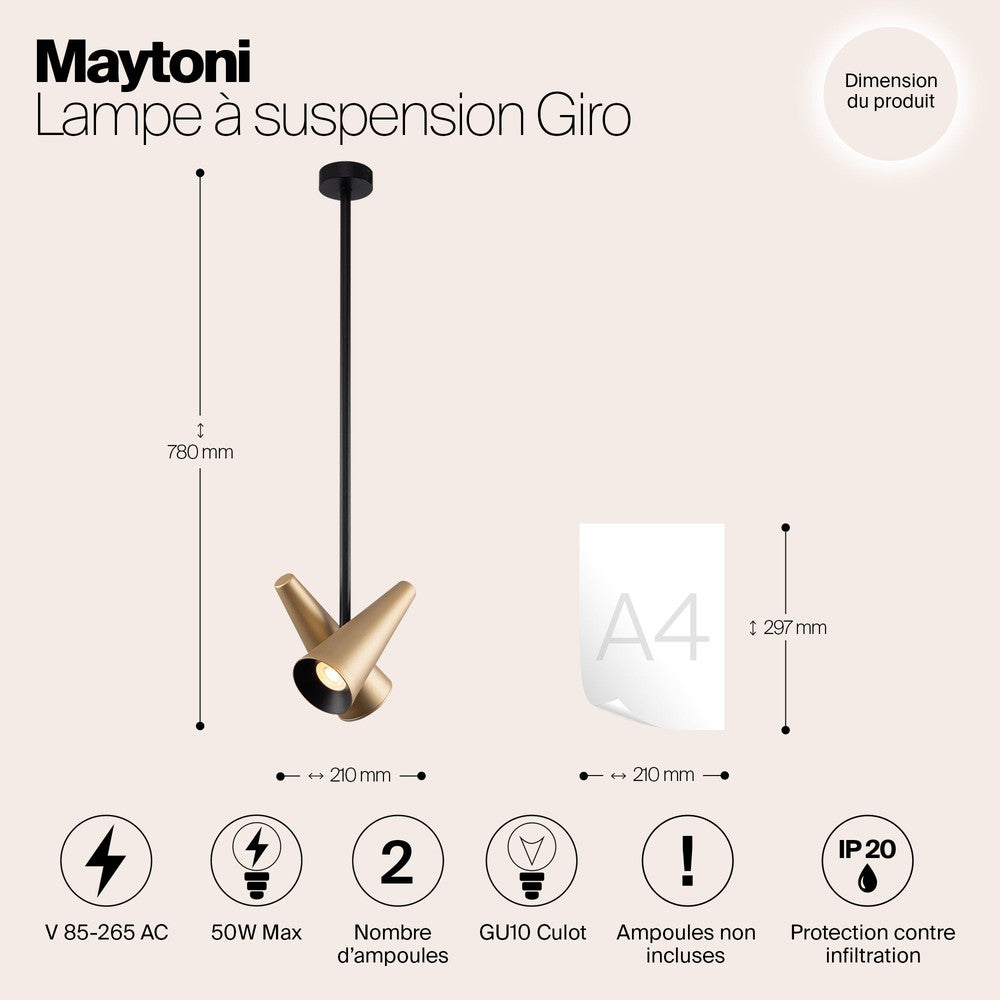 Giro Pendant Lamp With Brass Styling-Maytoni-South Charlotte Fine Lighting