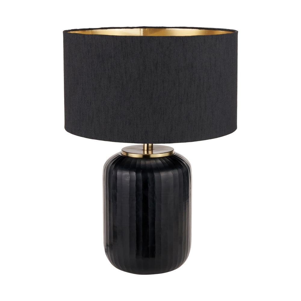 Eva large table lamp made from glass and featuring an optional black lampshade