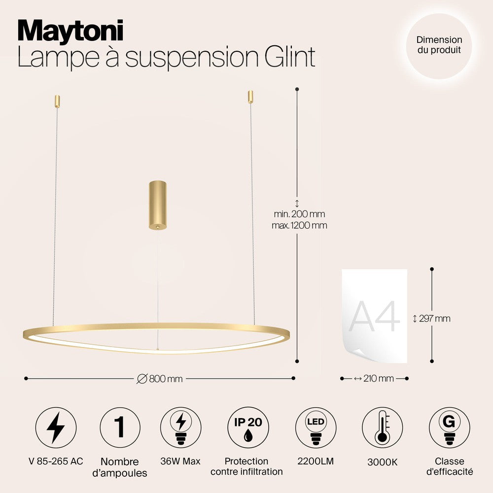 Glint Pendant Lamp With Brass Styling - Large-Maytoni-South Charlotte Fine Lighting