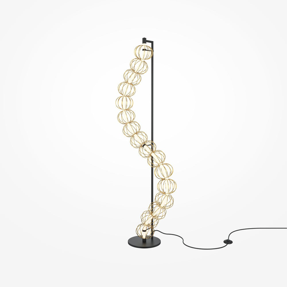 Golden Cage Floor Lamp With Gold Styling-Maytoni-South Charlotte Fine Lighting