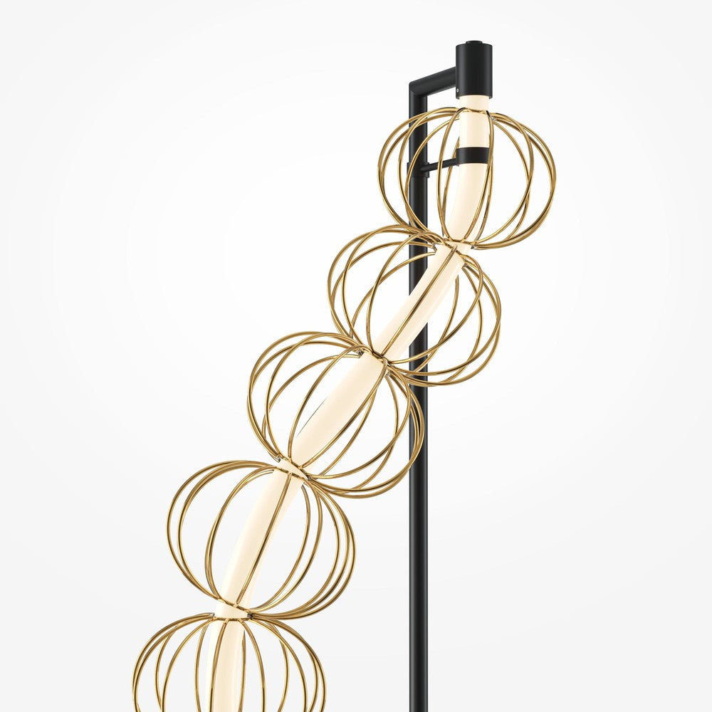 Golden Cage Floor Lamp With Gold Styling-Maytoni-South Charlotte Fine Lighting