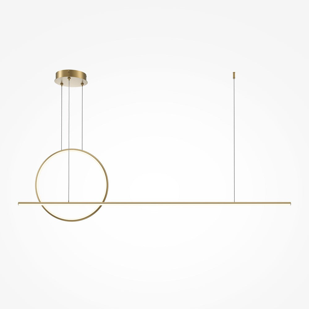 Halo Circle And Line Pendant Lamp With Brass Styling-Maytoni-South Charlotte Fine Lighting