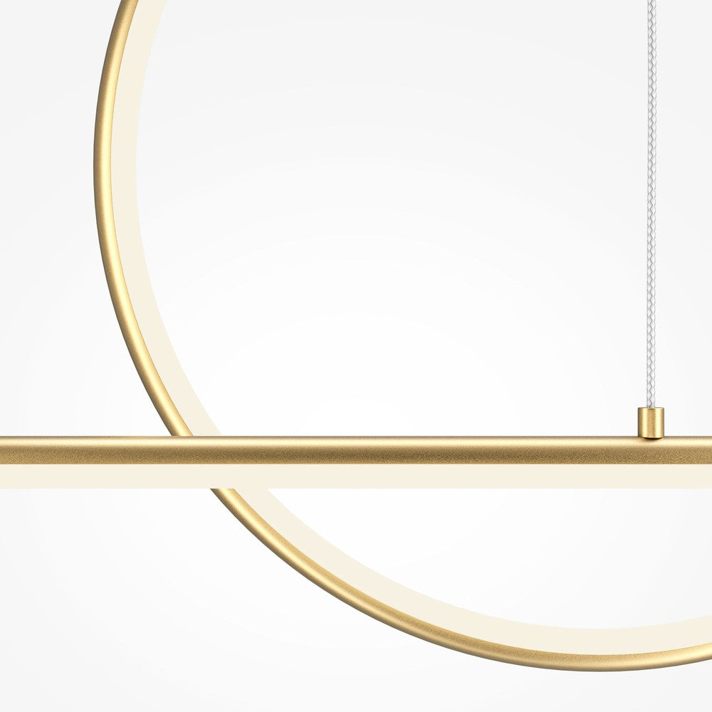 Halo Circle And Line Pendant Lamp With Brass Styling-Maytoni-South Charlotte Fine Lighting